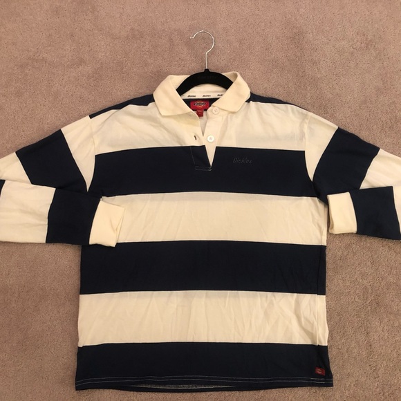 Brand New Dickies Striped Long-Sleeve Polo Shirt with Original Tag - Picture 4 of 4